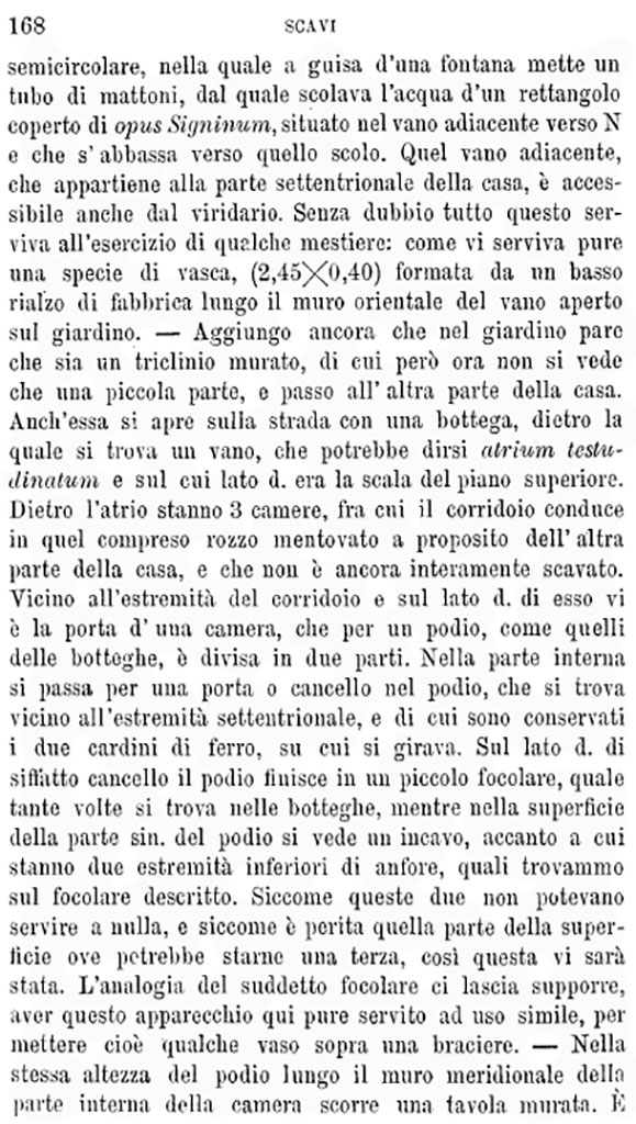 VIII.7.10 Pompeii. 1875. Report by Mau.
See Bullettino dell’Instituto di Corrispondenza Archeologica (DAIR), 1875, (p.168).