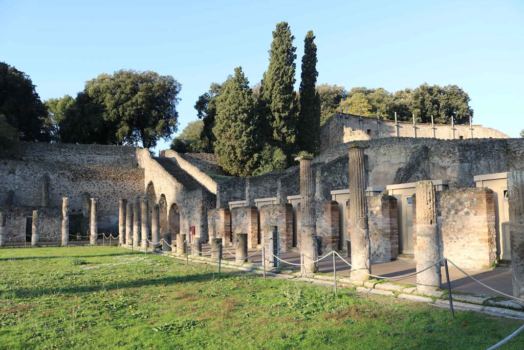 VIII.7.16 Pompeii. December 2018. 
Looking north-west along the north side towards steps to Triangular Forum. Photo courtesy of Aude Durand.