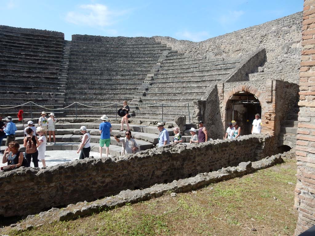 VIII.7.19 Pompeii. June 2019. Looking north towards east side of Little Theatre.
Photo courtesy of Buzz Ferebee.