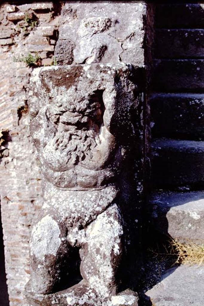 VIII.7.19 Pompeii. 1968. Looking west at statue of Kneeling Atlas. Photo by Stanley A. Jashemski.
Source: The Wilhelmina and Stanley A. Jashemski archive in the University of Maryland Library, Special Collections (See collection page) and made available under the Creative Commons Attribution-Non Commercial License v.4. See Licence and use details.
J68f1166