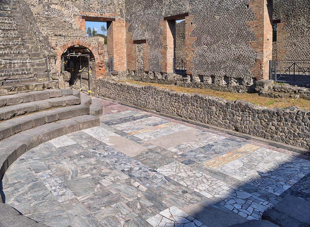 VIII.7.19 Pompeii. April 2018. Looking across flooring towards the east side of the Little Theatre.
Photo courtesy of Ian Lycett-King. Use is subject to Creative Commons Attribution-NonCommercial License v.4 International.