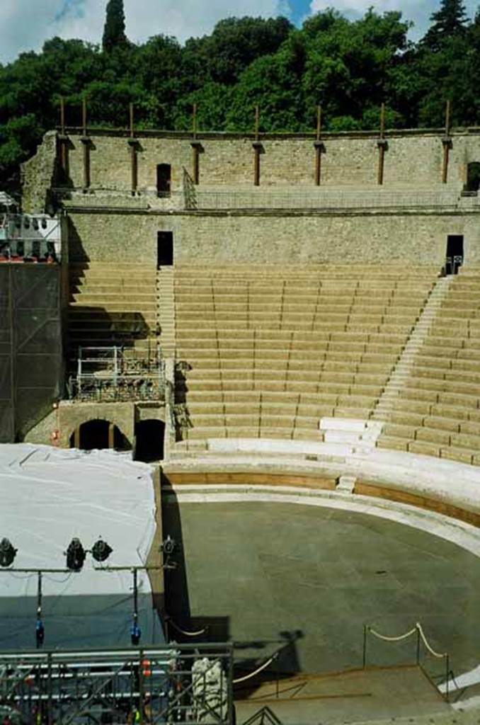 VIII.7.20 Pompeii. June 2010. Restored theatre, looking west. Photo courtesy of Rick Bauer.