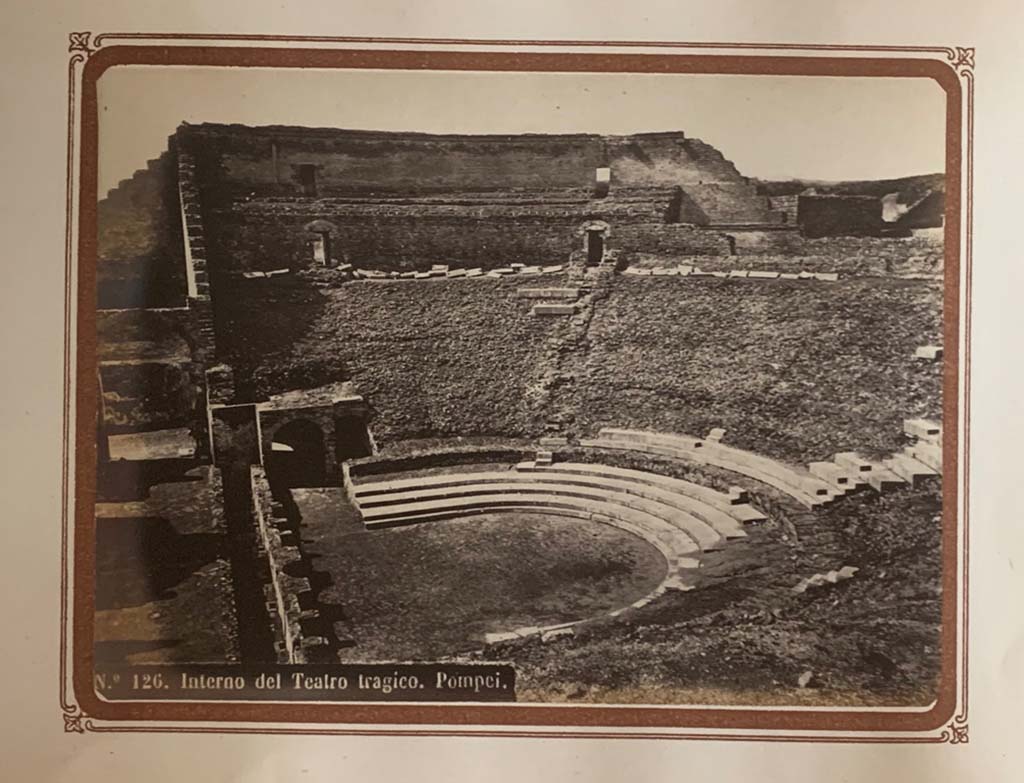VIII.7.20 Pompeii. From an album by Roberto Rive, dated 1868. Looking west across Large Theatre.
Photo courtesy of Rick Bauer.
