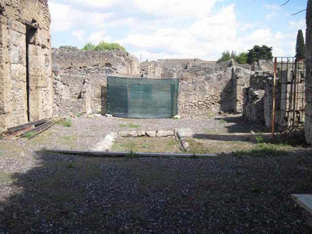 VIII.7.24 Pompeii. September 2010. Looking east across atrium towards Via Stabiana, from tablinum. Photo courtesy of Drew Baker.