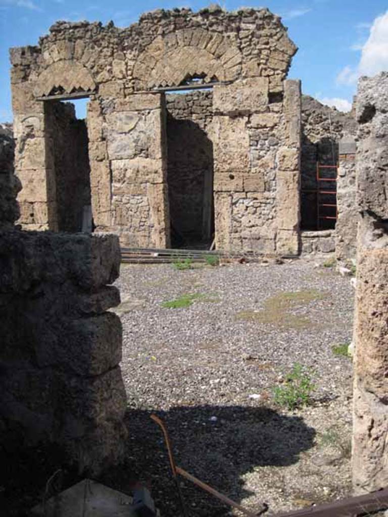 VIII.7.24 Pompeii. September 2010. Looking north through doorway in first room in south-east corner, into atrium. Photo courtesy of Drew Baker.