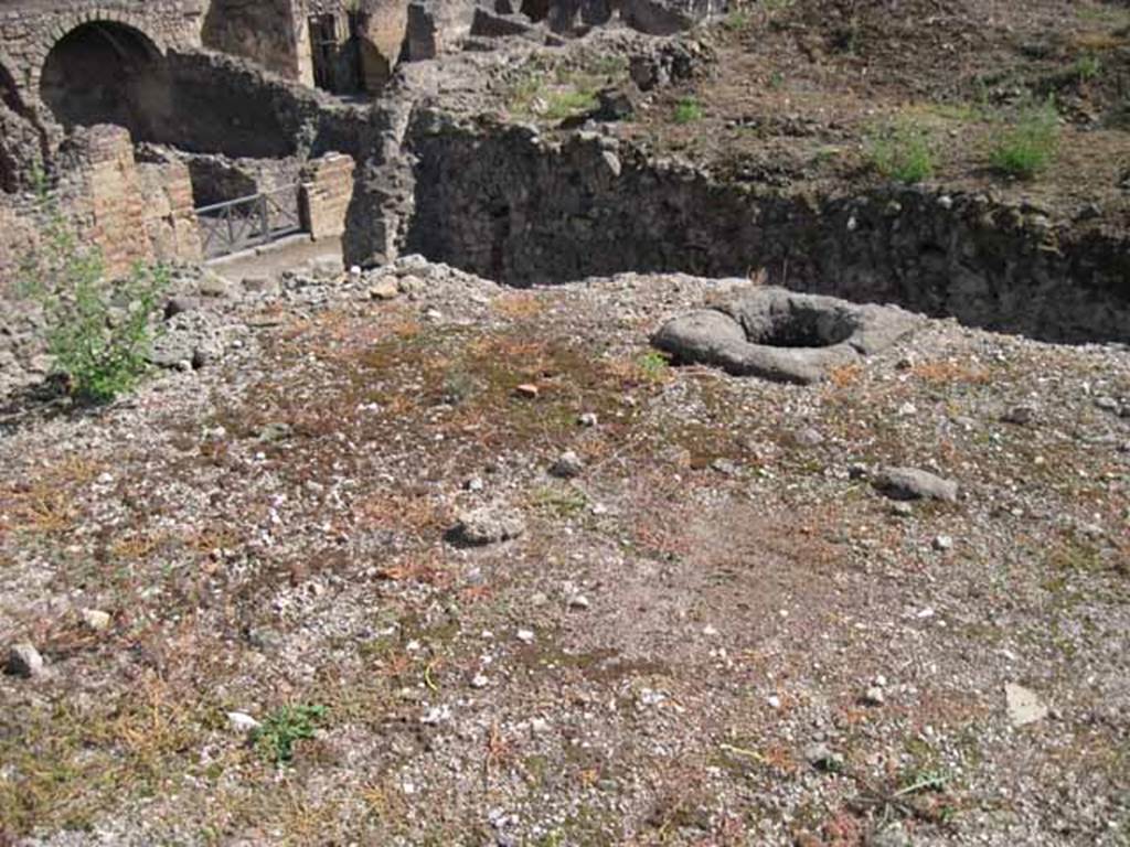 VIII.7.24 Pompeii. September 2010. Looking south-east across northern portico of garden, towards Via Stabiana. Photo courtesy of Drew Baker.