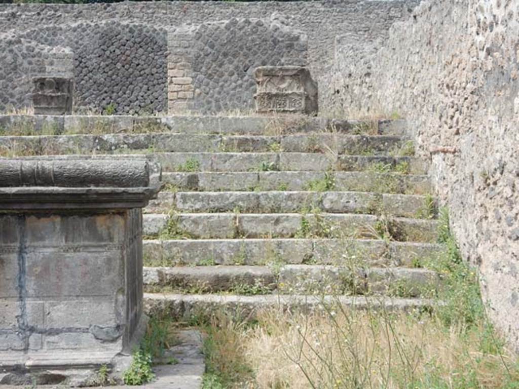 VIII.7.25 Pompeii. May 2017. Looking towards steps on north side of temple, from entrance doorway. Photo courtesy of Buzz Ferebee.