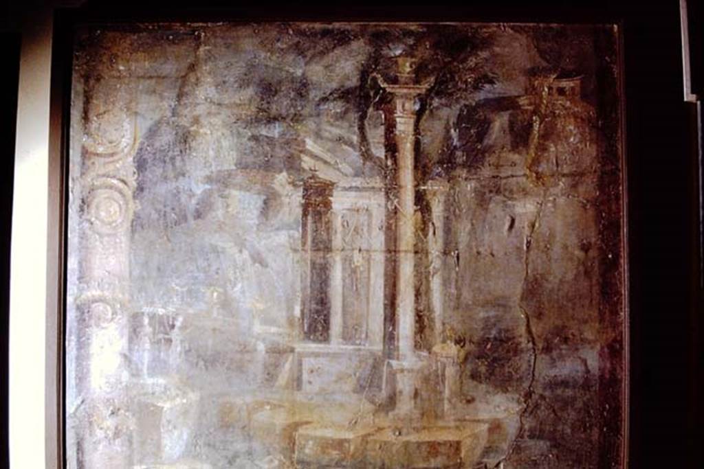 VIII.7.28 Pompeii. 1971. Fragment from north wall at east end.  Now in Naples Archaeological Museum.  Inventory number 8574. Photo by Stanley A. Jashemski.
Source: The Wilhelmina and Stanley A. Jashemski archive in the University of Maryland Library, Special Collections (See collection page) and made available under the Creative Commons Attribution-Non Commercial License v.4. See Licence and use details. J71f0277