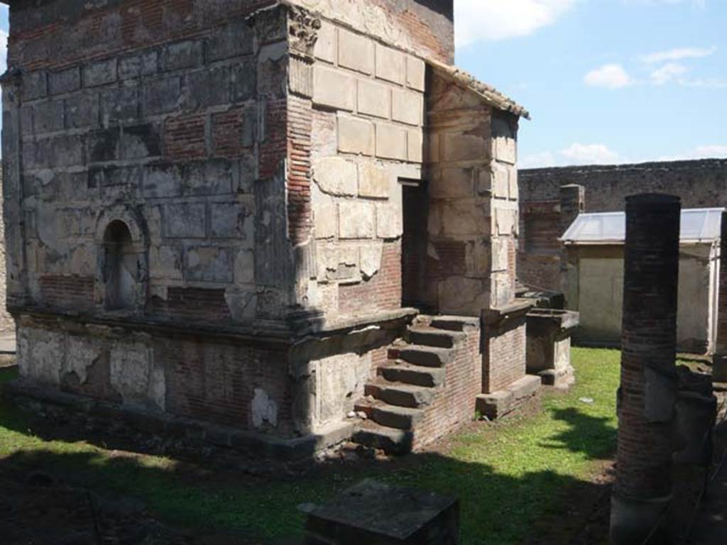 VIII.7.28, Pompeii. May 2011. Looking east towards the rear west and south sides of the cella.  Photo courtesy of Buzz Ferebee.