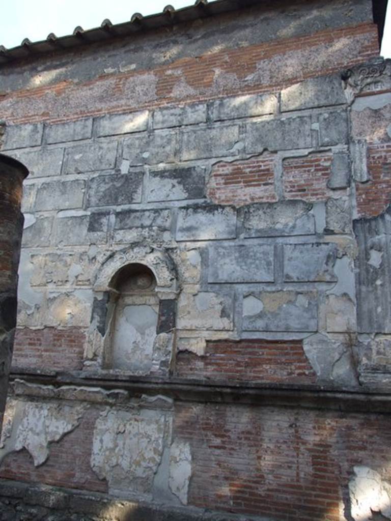 VIII.7.28 Pompeii.  December 2007. West rear wall of Temple Cella.