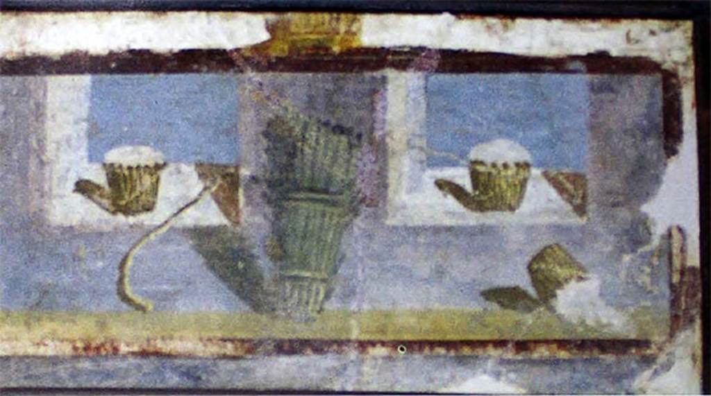 VIII.7.28 Pompeii. West part of south portico. Painting of still life. 
Now in Naples Archaeological Museum. Inventory number 9909.