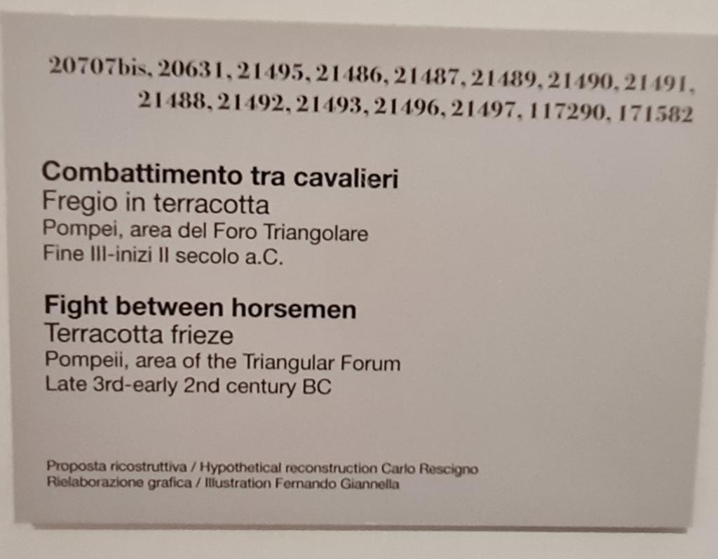 VIII.7.31 Pompeii. April 2023. Descriptive card from display in “Campania Romana” gallery. Photo courtesy of Giuseppe Ciaramella.