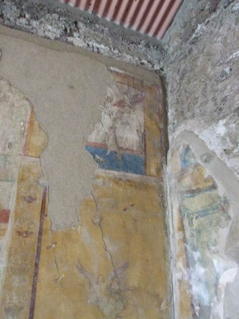IX.1.7 Pompeii. December 2007. Painted plaster in triclinium, south-west corner.