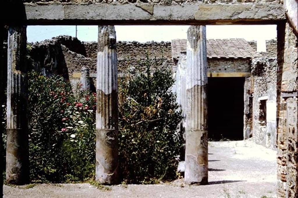 IX.1.22 Pompeii. 1966. Room 21, looking north to second peristyle. Photo by Stanley A. Jashemski.
Source: The Wilhelmina and Stanley A. Jashemski archive in the University of Maryland Library, Special Collections (See collection page) and made available under the Creative Commons Attribution-Non Commercial License v.4. See Licence and use details.
J66f0289