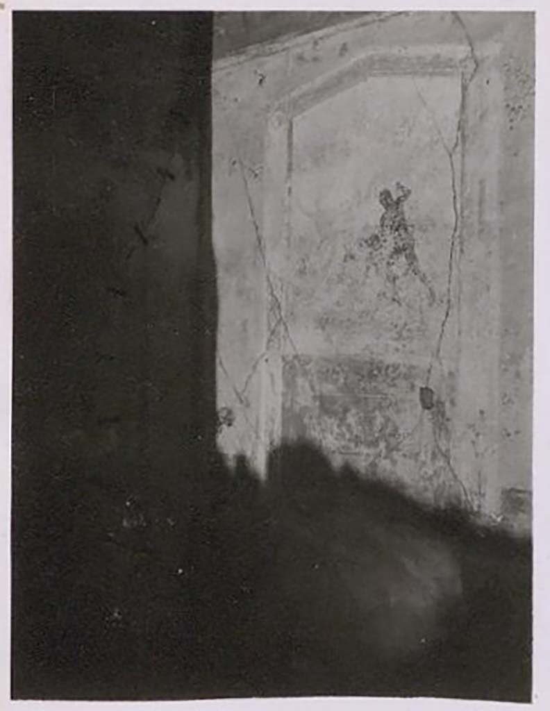 IX.2.16 Pompeii. Pre-1943. Cubiculum b, north wall, painting of Artemis and Acteon. Photo by Tatiana Warscher.
See Warscher, T. Codex Topographicus Pompeianus, IX.2. (1943), Swedish Institute, Rome. (no.61.), p. 140.