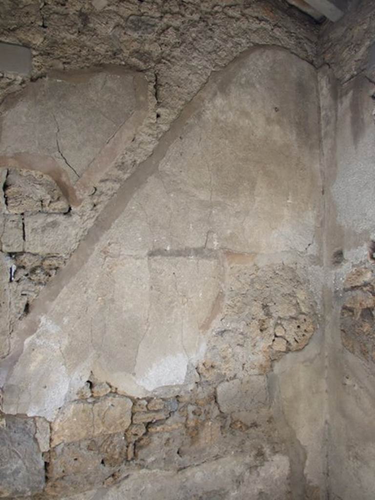 IX.2.17 Pompeii. March 2009. Room 2, cubiculum. Site of wooden stairs to upper floor, against south wall and in south-west corner.