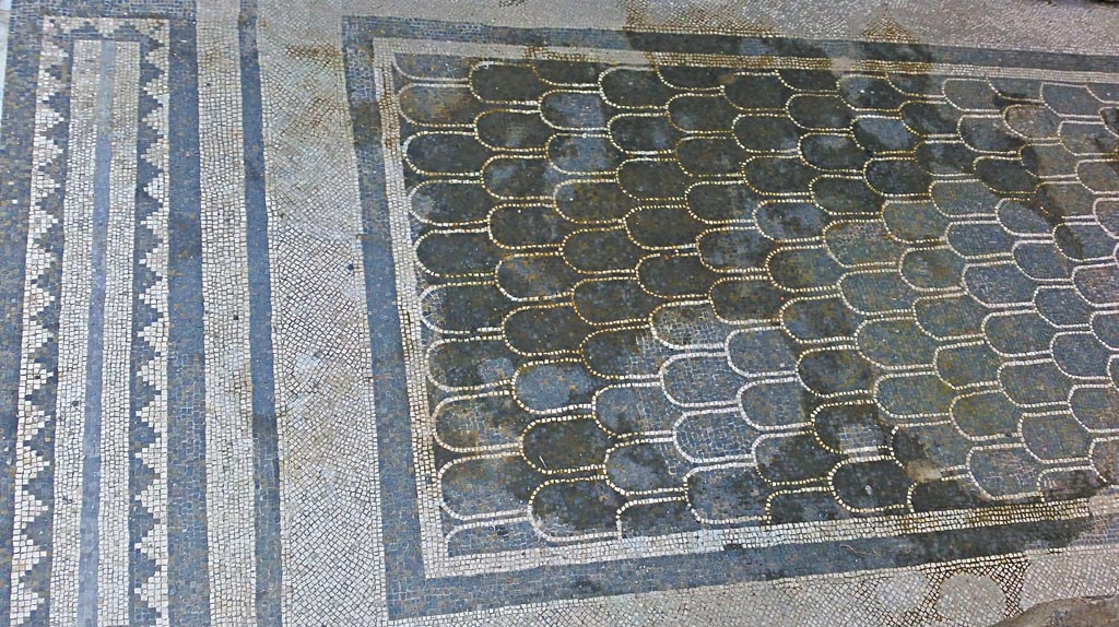 IX.3.2 Pompeii. December 2019. 
Doorway threshold from entrance corridor to former atrium, on left. Photo courtesy of Giuseppe Ciaramella.