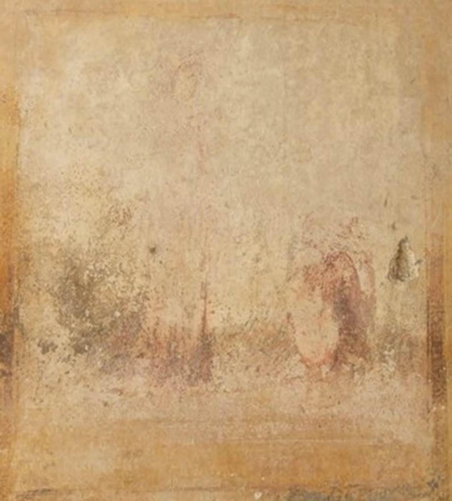 IX.3.5 Pompeii. March 2009. Room 6, remains of wall painting of unknown figure, standing in front of 2 children, possibly Medea.   See Helbig, W., 1868. Wandgemälde der vom Vesuv verschütteten Städte Campaniens. Leipzig: Breitkopf und Härtel. 1466.