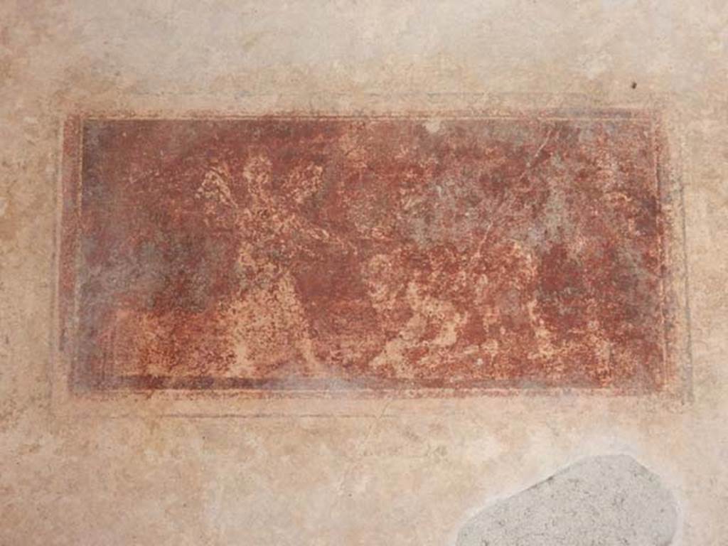 IX.3.5 Pompeii. May 2015. Room 15, painted panel at north end of east wall.
Photo courtesy of Buzz Ferebee.
