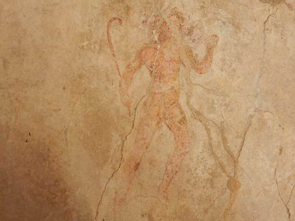 IX.3.5 Pompeii. May 2015. Room 15, painted figure from east end of south wall.   
Photo courtesy of Buzz Ferebee.
