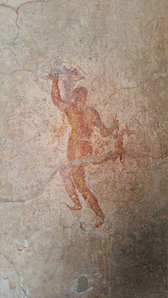 IX.3.5 Pompeii. 2016/2017.
Room 15, painted figure from west end of south wall.  Photo courtesy of Giuseppe Ciaramella.