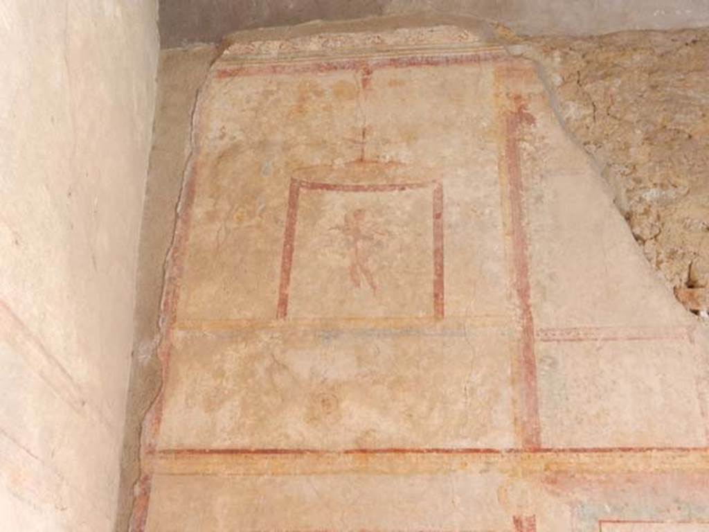 IX.3.5 Pompeii. May 2015. Room 15, detail of painted figure from upper west wall in south-west corner. Photo courtesy of Buzz Ferebee.