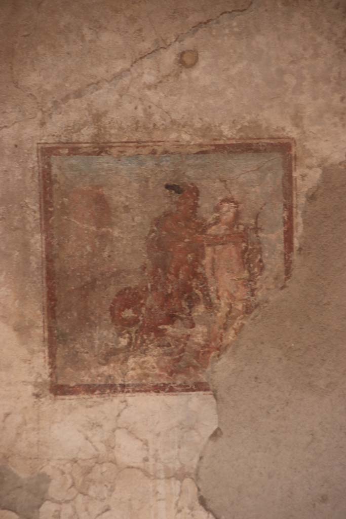 IX.3.5 Pompeii. October 2020.  
Room 16, wall painting of Chiron and Achilles, from centre of south wall. Photo courtesy of Klaus Heese.