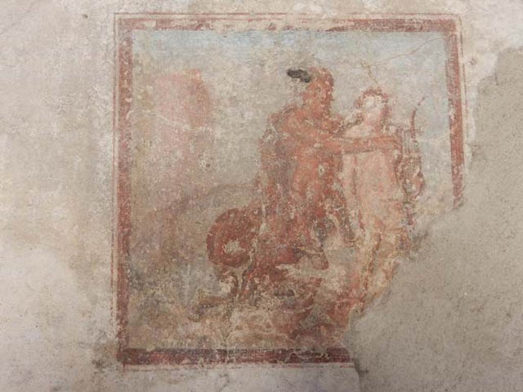 IX.3.5 Pompeii. May 2015. Room 16, wall painting of Chiron and Achilles, from south wall. Photo courtesy of Buzz Ferebee.