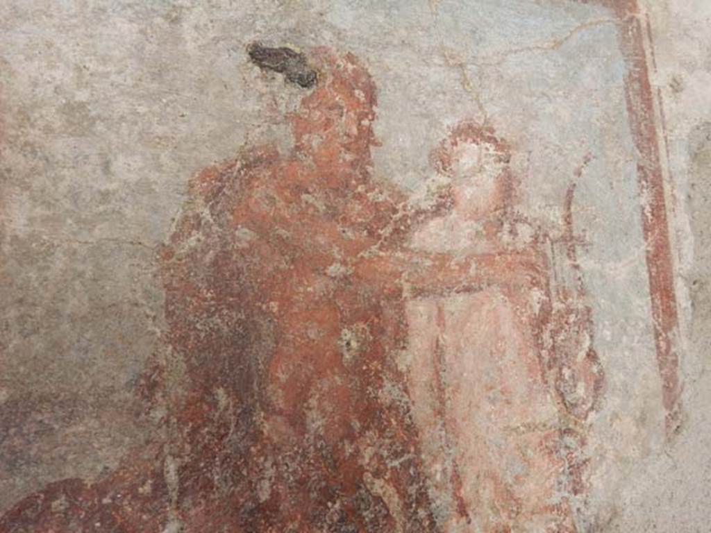 IX.3.5 Pompeii. May 2015. Room 16, detail from wall painting of Chiron and Achilles, from south wall.  Photo courtesy of Buzz Ferebee.