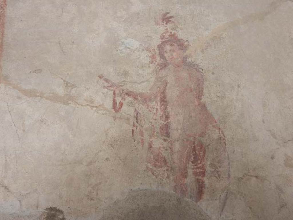 IX.3.5 Pompeii. May 2015. Room 16, painted figure from west side of south wall.  
Photo courtesy of Buzz Ferebee.