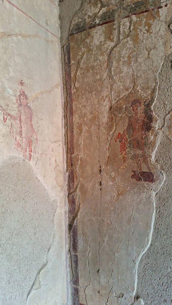 IX.3.5 Pompeii. 2016/2017. 
Painted figures in south-west corner. Photo courtesy of Giuseppe Ciaramella.