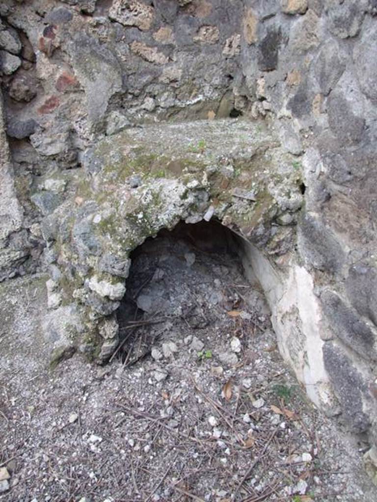 IX.3.15 Pompeii.  March 2009.  Room 12.  Kitchen in north west corner of portico.