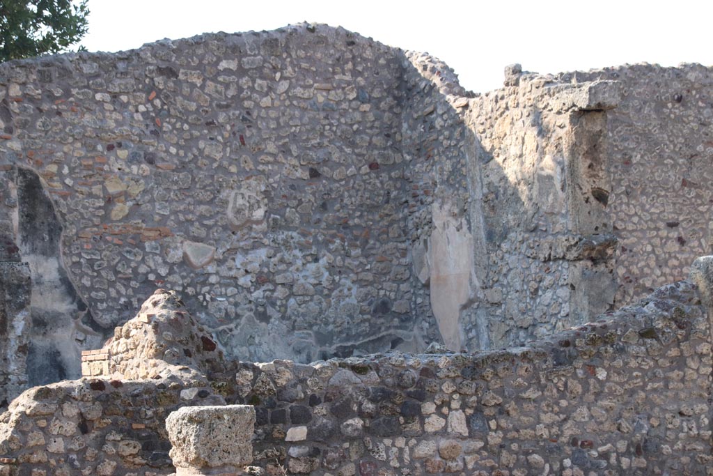 IX.3.21 Pompeii. October 2022. Detail from west wall. Photo courtesy of Klaus Heese.