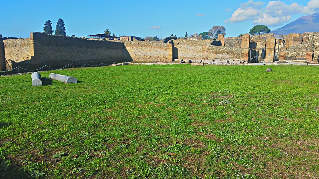 IX.4.18 Pompeii. December 2019. 
Palaestra “d”, looking north-west, with entrance at IX.4.5, on left, and IX.4.18, on right. Photo courtesy of Giuseppe Ciaramella.