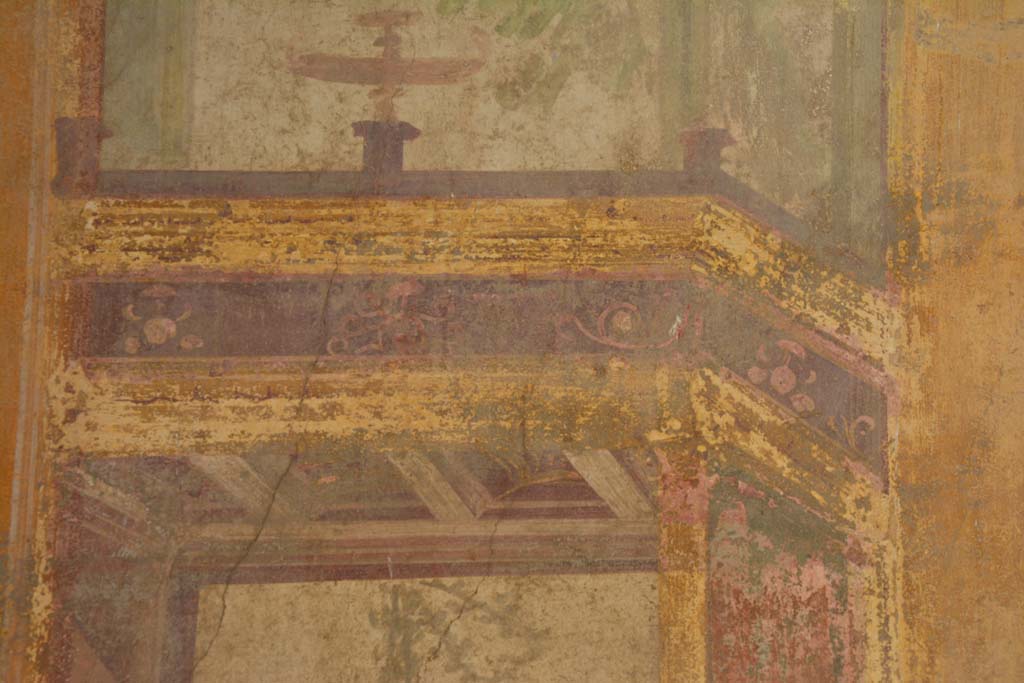 IX.5.2 Pompeii. March 2017. Room ‘u’, detail from wall decoration at south end of west wall.
Foto Christian Beck, ERC Grant 681269 DÉCOR.
