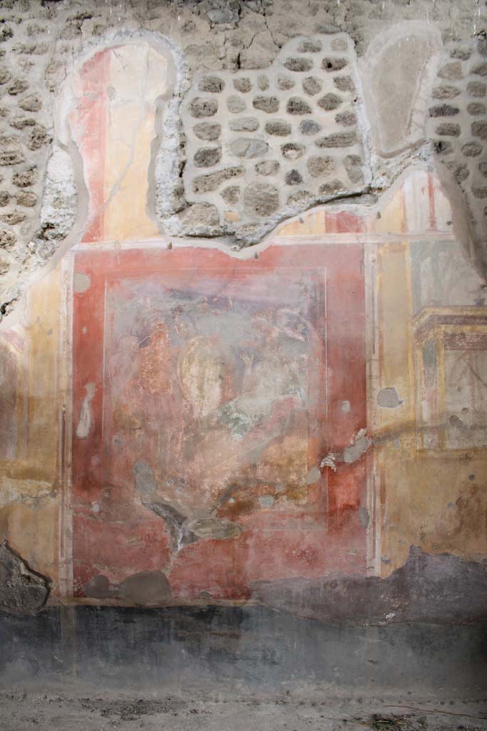 IX.5.2 Pompeii. May 2019. Room ‘u’, centre of east wall with wall painting.
Foto Christian Beck, ERC Grant 681269 DÉCOR.