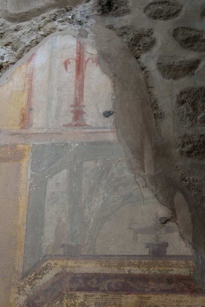 IX.5.2 Pompeii. May 2019. Room ‘u’, detail of upper east wall at south end.
Foto Christian Beck, ERC Grant 681269 DÉCOR.