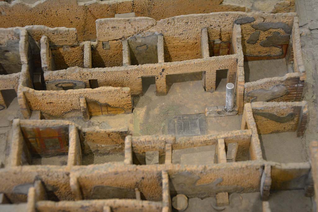 IX.5.2 Pompeii. July 2017. Entrance corridor, on right, looking towards rooms around atrium.   
From cork model in Naples Archaeological Museum.
Foto Annette Haug, ERC Grant 681269 DÉCOR
