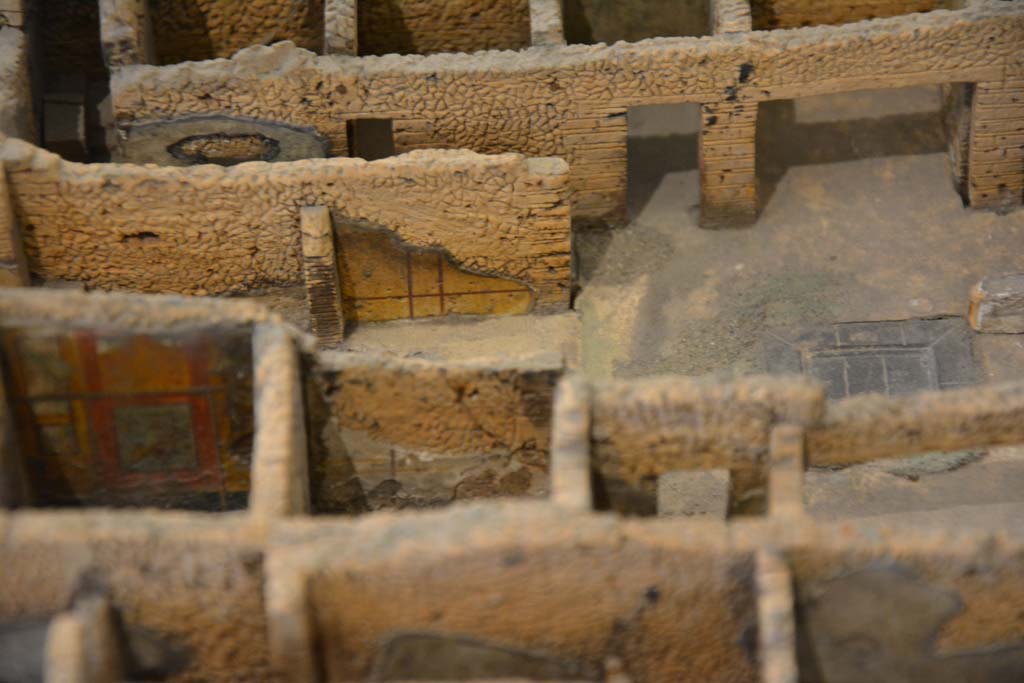 IX.5.2 Pompeii. July 2017. Looking towards decorated west wall of tablinum.
From cork model in Naples Archaeological Museum.
Foto Annette Haug, ERC Grant 681269 DÉCOR