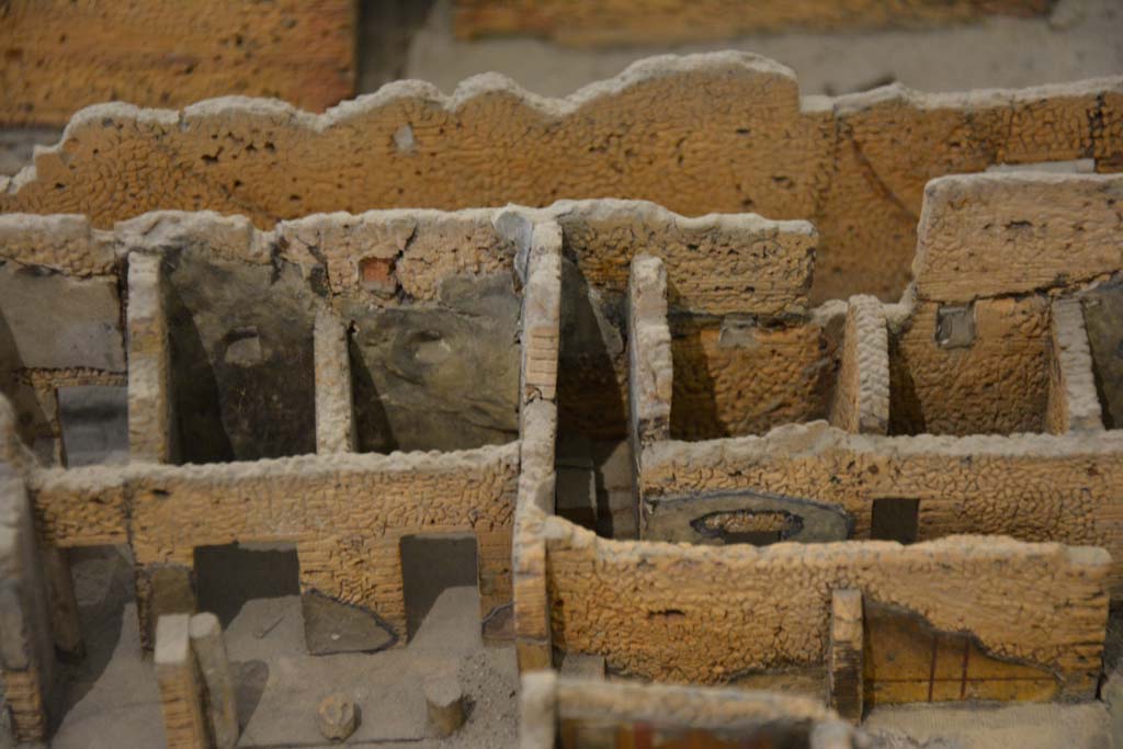 IX.5.2 Pompeii. July 2017. Looking towards rooms on west side, with side rear doorway at IX.5.22, on left, and peristyle, lower left
From cork model in Naples Archaeological Museum.
Foto Annette Haug, ERC Grant 681269 DÉCOR