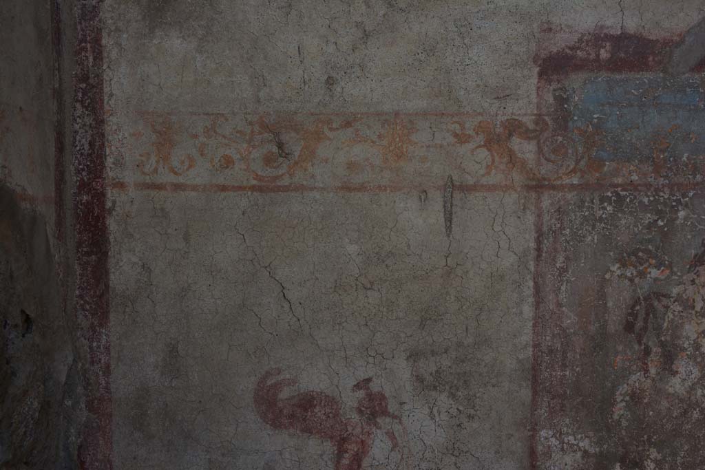 IX.5.2 Pompeii. March 2017. Room ‘c’, painted decoration on upper south wall at east end.
Foto Christian Beck, ERC Grant 681269 DÉCOR.