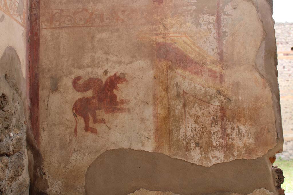 IX.5.2 Pompeii. May 2019. Room ‘c’, detail from west wall in south-west corner.
Foto Christian Beck, ERC Grant 681269 DÉCOR.