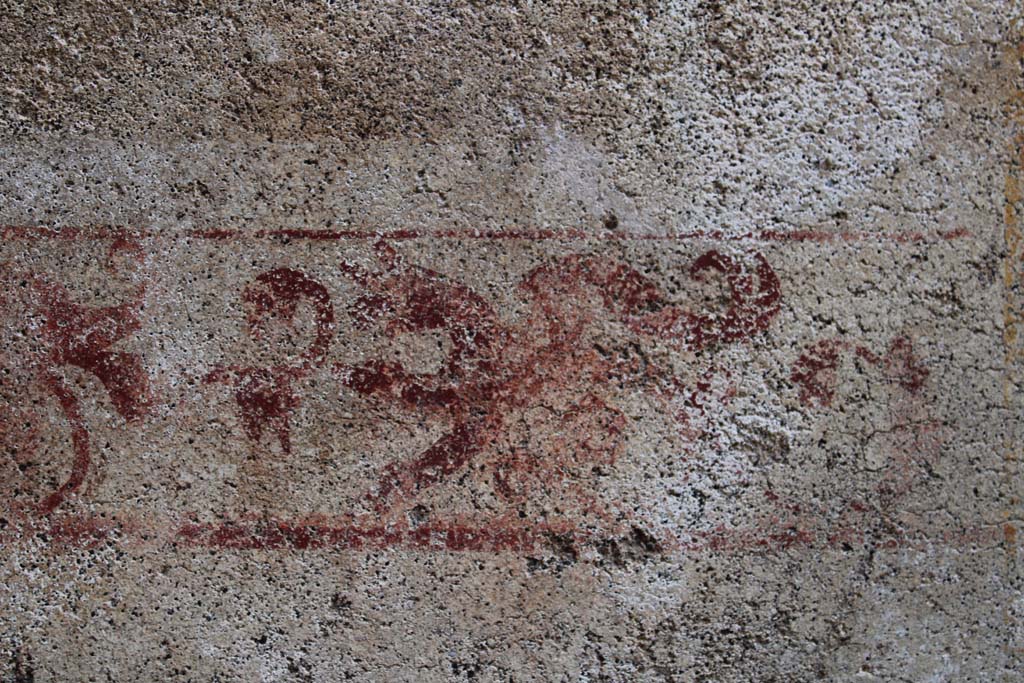 IX.5.2 Pompeii. March 2017. Room ‘f’, detail of wall decoration on north wall.
Foto Christian Beck, ERC Grant 681269 DÉCOR.