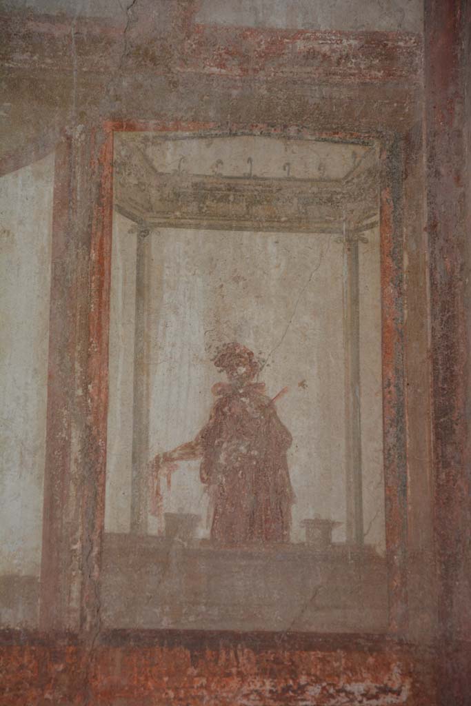 IX.5.6 Pompeii. May 2017. 
Room i, upper north wall in north-east corner, detail of figure on east side.   
Foto Christian Beck, ERC Grant 681269 DÉCOR.