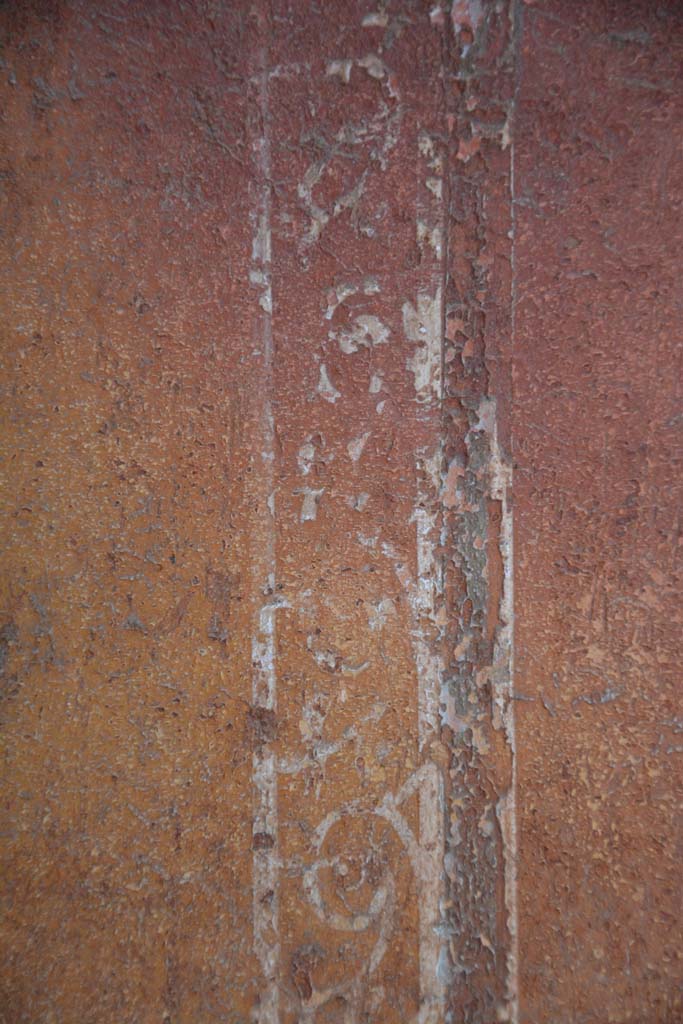 IX.5.6 Pompeii. May 2017. 
Room i, detail of painted border edging from south wall in south-east corner.      
Foto Christian Beck, ERC Grant 681269 DÉCOR.