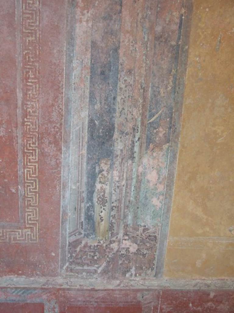 IX.5.6 Pompeii. December 2007. 
Room i, painted west wall of tablinum, figure on north side of central painting.