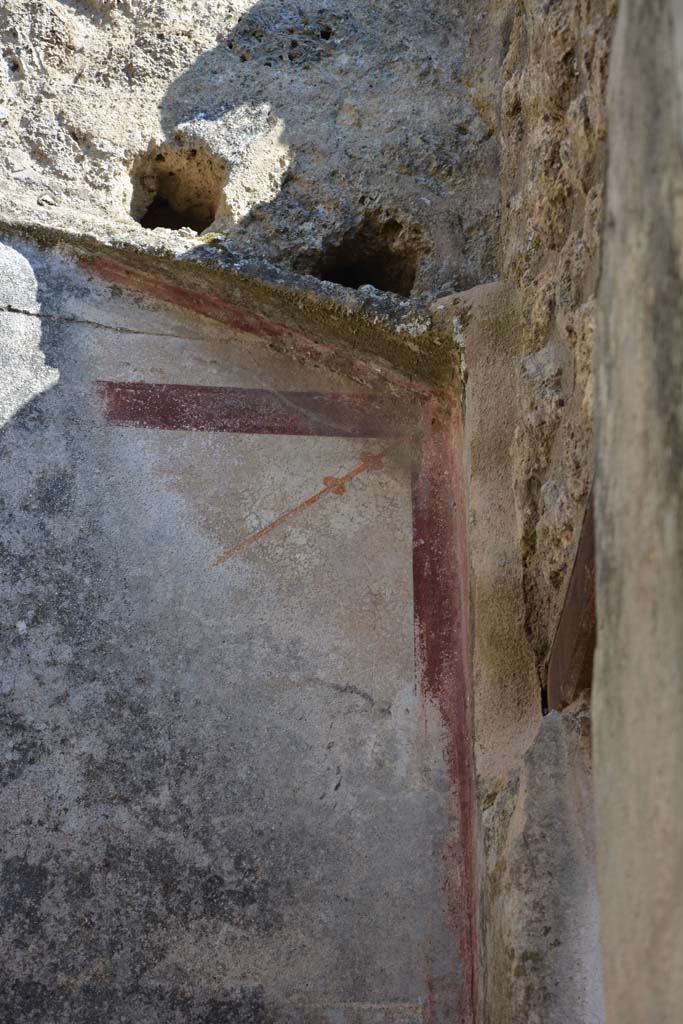 IX.5.6 Pompeii. May 2017. 
Room o, looking towards upper south wall with ceiling, in south-west corner. 
Foto Christian Beck, ERC Grant 681269 DÉCOR.