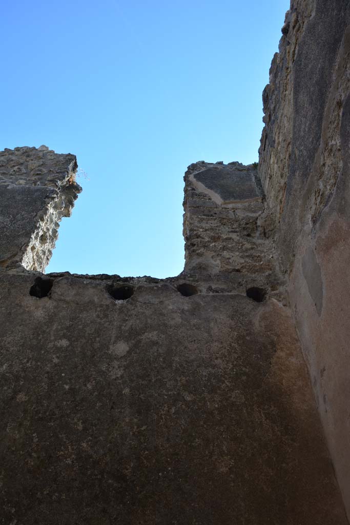 IX.5.6 Pompeii. May 2017. Room p, upper west wall in north-west corner.
Foto Christian Beck, ERC Grant 681269 DÉCOR.