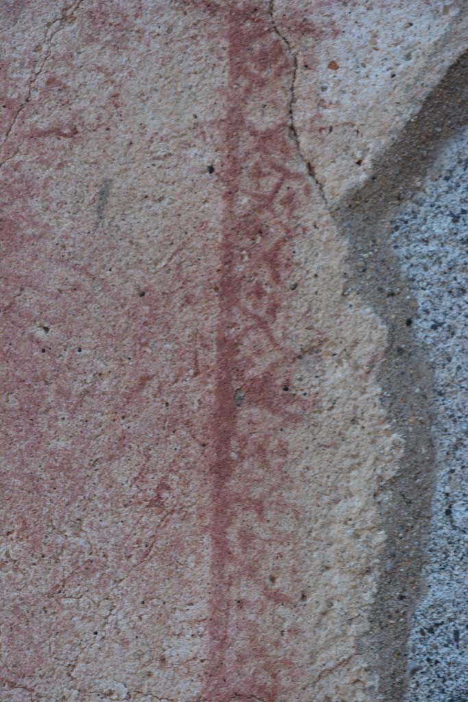 IX.5.6 Pompeii. May 2017. 
West ala d, detail of carpet border edging on south wall at west end.
Foto Christian Beck, ERC Grant 681269 DÉCOR.