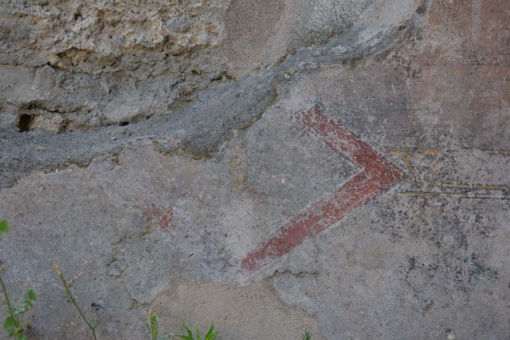 IX.5.6 Pompeii. May 2017. West ala d, west wall at north end, detail of painted decoration from zoccolo.
Foto Christian Beck, ERC Grant 681269 DÉCOR.